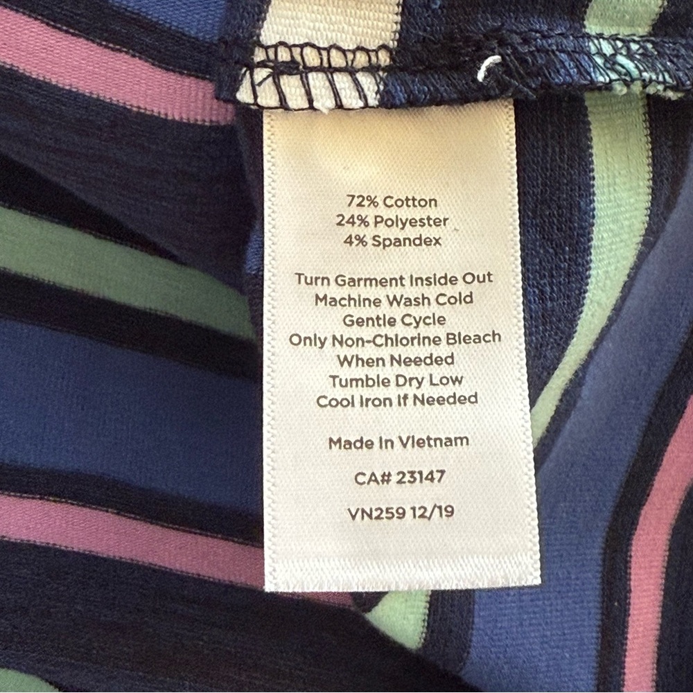 T by Talbots Ruched Drawstring‎ Back Striped Knee Length T-Shirt Dress 1X Plus - Picture 14 of 14